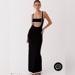 Peppermayo Exclusive - Lost In Paris Knit Maxi Dress - Black size M/L